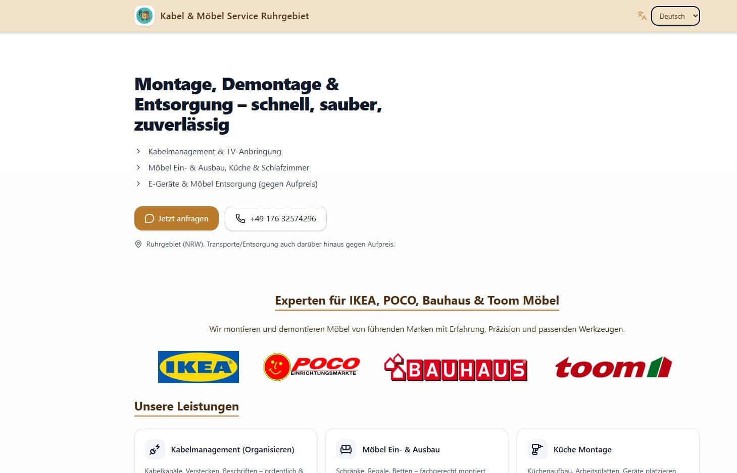 Kabel & MΓΆbel Service Ruhrgebiet