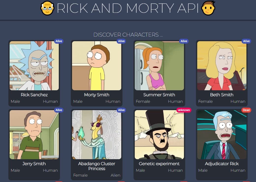 Rick & Morty Explorer
